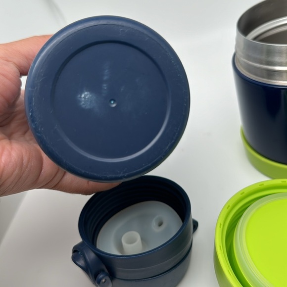 Pottery Barn Kids Mackenzie Water Bottle and Hot & Cold Container Blue Green - Picture 6 of 7